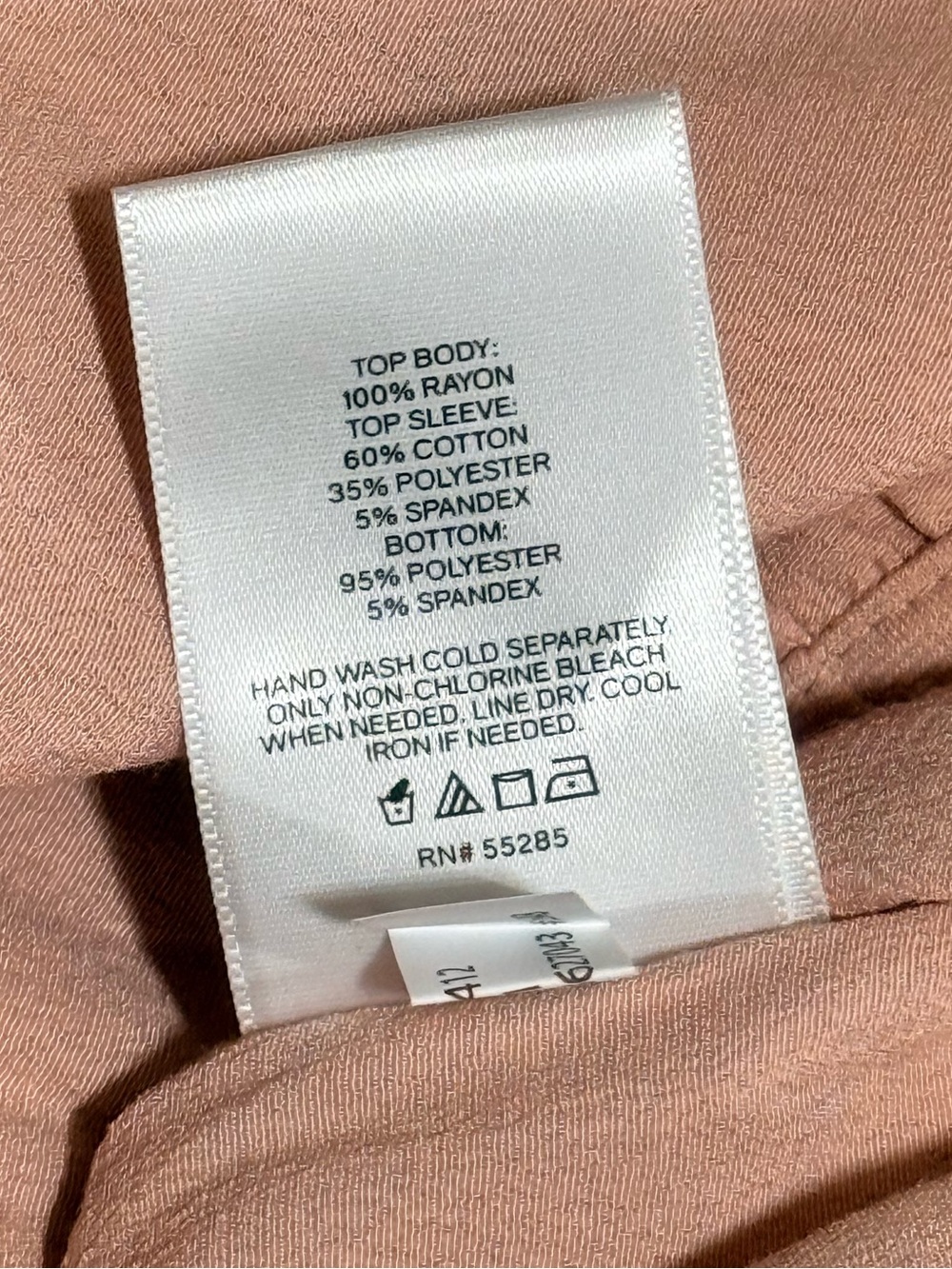 NWT Express Dusty Pink Ruffle Sleeve Bodysuit - Picture 5 of 5